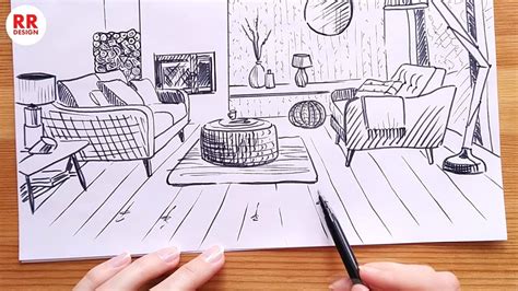 Самый выгодный вариант в рассчете на один месяц. How to Draw a Cozy Living Room 12.5 m2 (Sketch) Design ...