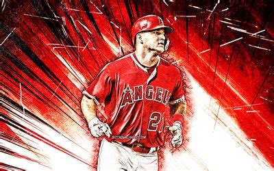 Baseball america prospect report—july 15, 2021. Download wallpapers 4k, Mike Trout, grunge art, MLB, Los ...