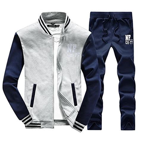 Mens 3 piece suit navy tailored fit classic retro vintage wedding prom office house of cavani heritage collection prides itself in taking authentic classic vintage fashion & tailoring crafted by the best saville row tailors to bring you stunning styles ba. Asali Men's Slim Fit Jogging Baseball Sweat Suits Casual ...