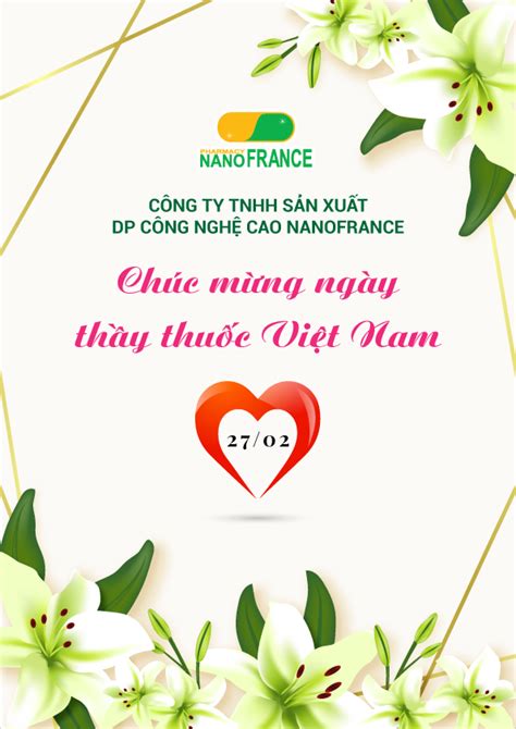 Nhân kỷ niệm ngày thầy thuốc việt nam, xin gửi đến các bạn đang công tác trong ngành y lời chúc sức khỏe, hạnh phúc và gặt hái nhiều thành công mới! NANOFRANCE CHÚC MỪNG NGÀY THẦY THUỐC VIỆT NAM 27/02 ...