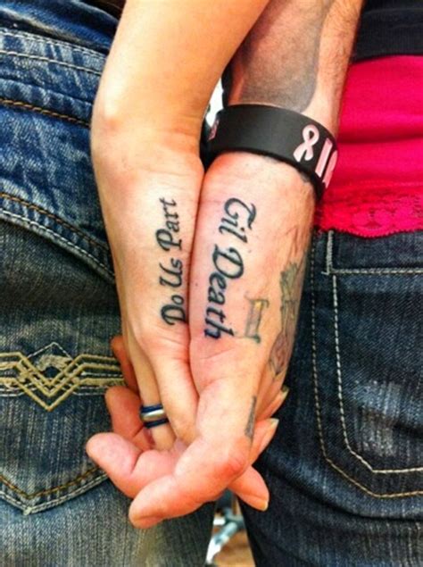 Against all odds, some couples have actually chosen cool, occasionally tasteful designs for each other. Matching Married Tattoos Ideas (13) # ...