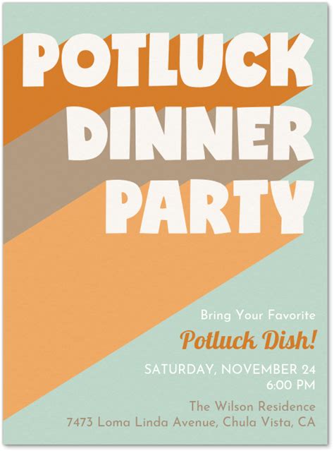 Skip the search and take your pick from the top trending designs in our featured invitation gallery. Potluck Dinner Party Evite Invitation | Potluck dinner ...