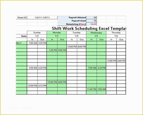Acgih 8 hr osha 8 hr dupont 8 & 12. 12 Hour Work Schedule Template Free Of Employee Scheduling ...