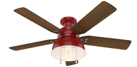 Most of these fans are operated with pull switches to adjust the speed and light settings. Hunter 52" Mill Valley Barn Red Ceiling Fan with Light Kit ...