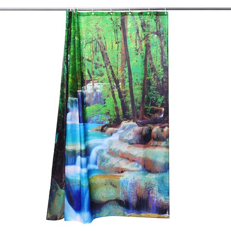 Free delivery for many products! 3D Waterfall Nature Scenery Bath Shower Curtain Water ...