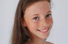 freckles lovely posing happy smile studio looking