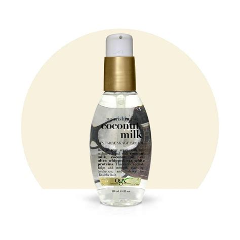 The fact that it's a this intense hair serum claims to nourish, soften, and rehabilitate your dry hair and add shine to it. OGX Nourishing Coconut Milk Anti-Breakage Serum (4 oz ...