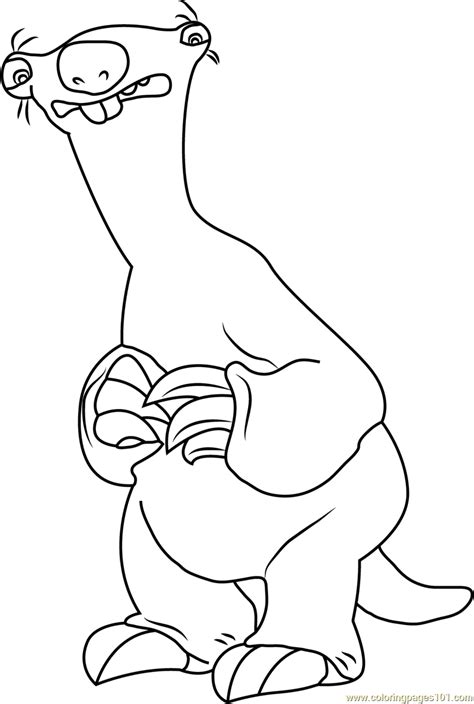 Search through more than 50000 coloring pages. Sid the Giant Ground Sloth Coloring Page - Free Ice Age Coloring Pages : ColoringPages101.com