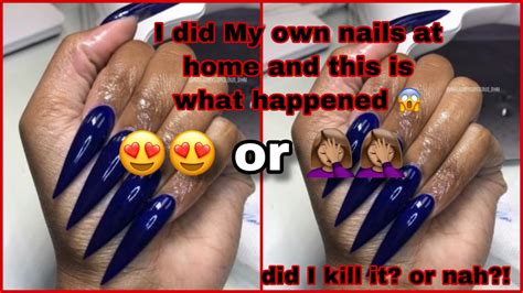 Acrylic nails are easier to do at home then what you think! Doing my own acrylic nails at home 😍 | Itsmissy - YouTube