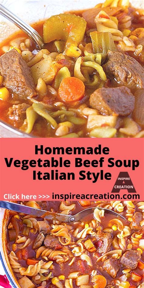 What are the ingredients in vegetable beef soup? Homemade Vegetable Beef Soup Italian Style | Homemade ...