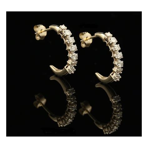 Check out our diamond earrings uk selection for the very best in unique or custom, handmade pieces from our earrings shops. Secondhand 9ct Yellow Gold Diamond Hoop Earrings | 050ct ...