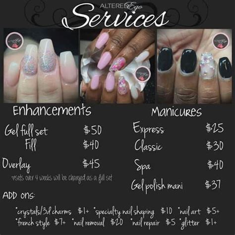 Alternatively, please use our contact form on the right. Price sheet sample | Nail salon prices, Nail salon decor ...