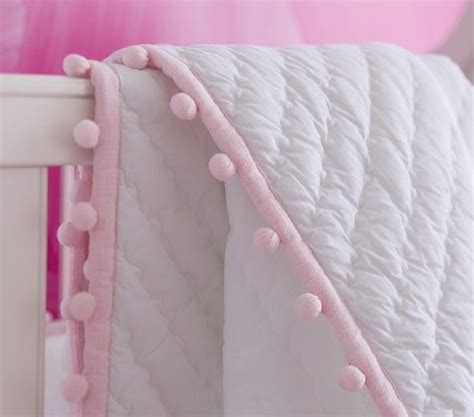 The crib or toddler bed, or used as a tummy time blanket, you and your baby will appreciate the durable construction and 100% cotton fabrics 100% cotton pages with related products. Organic Pom Pom Baby Bedding #pbkids | Pink crib bedding ...