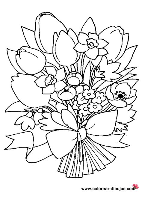 Dibujos para colorear ramo de flores es un caleidoscopio de imágenes con ramos de diferentes tipos de plantas con flores. Flores de primavera para pintar | Colorear imágenes