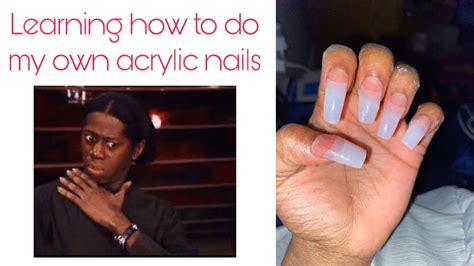 In this video i'm trying out the kiss power file and kiss acrylic nail kit. Doing my own acrylic nails - YouTube