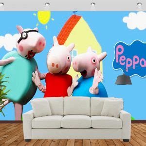 I also added more wall stickers to create a playing scene easy to install and remove wallpaper murals, everyone's favorite little pig is now available as a wallpaper mural! Peppa Pig Series Wallpaper, Peppa Pig Series Wall Mural ...