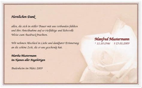 Vorlage todesanzeige privat oder geschäft. Trauerdanksagungskarte Rosenblüte Muster Anteilnahme