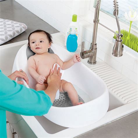 Baby inflatable bathtub, goodking portable infant toddler bathing tub non slip travel bathtub mini air swimming pool kids thick foldable shower basin with air pump, blue. Boon Soak 3-Stage Bathtub - Grey | Babies R Us Canada