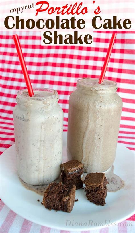A rich, thick chocolate shake with frosted chocolate cake blended right in. Copycat Portillo's Chocolate Cake Shake Milkshake | Chocolate cake shake, Portillos chocolate ...