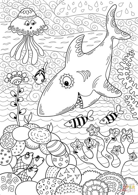 This specie of shark has been extinct for over 300 the short and slender body of this shark allows easy access into small holes and crevices. Great White Shark Coloring Pages to Print | Free Coloring ...