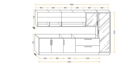 Appliance and unit widths you can rough out a plan for your new kitchen using a module of 60 x 60cm. 360cm Width Standard Kitchen Cabinet with Gray Laminate ...