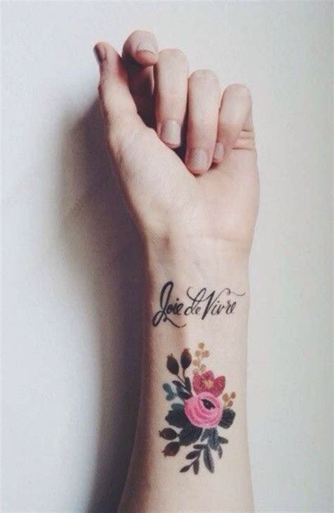 Check spelling or type a new query. Joie de vivre - wrist tattoo flowers Art Print by Atena - X-Small | Pretty tattoos, Beautiful ...