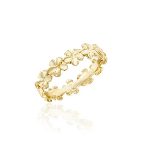 Maybe you would like to learn more about one of these? 14K Yellow Gold Queen Plumeria Eternity Ring | Eternity ...