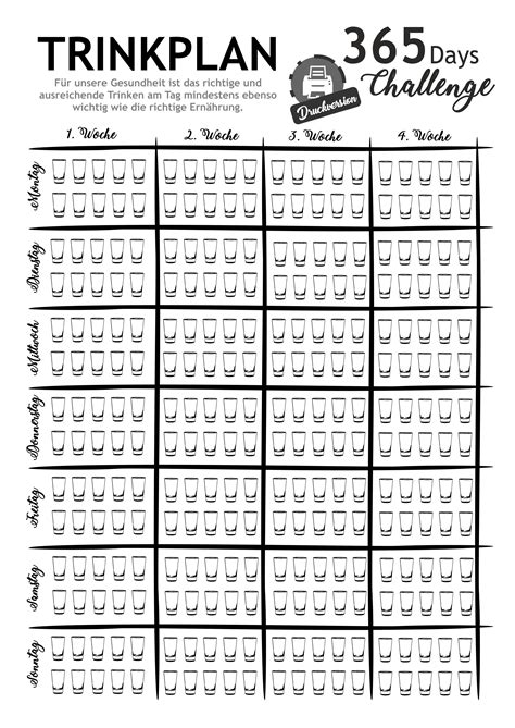 Kostenlose pdf ebooks für kinder. Trinkplan für Wasser zum herunter laden und ausdrucken ...