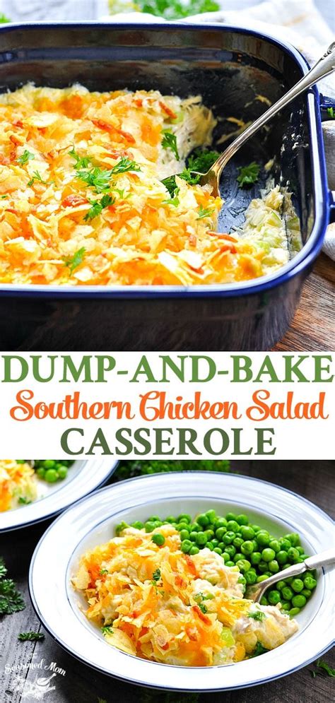 This casserole works for everything from a weeknight dinner fix to a holiday potluck dish. Dump-and-Bake Southern Chicken Salad Casserole | Recipe | Comfort food recipes casseroles ...