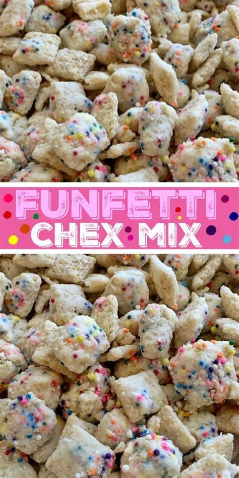 I made this once years ago from the recipe on the chex box, and didn't like it that much. Funfetti Chex Mix | Muddy Buddys | Puppy Chow Recipe | Rice Chex cereal covered in white ...