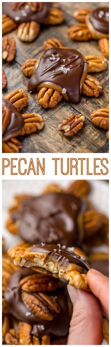 The crunchy pecans, the chewy caramel, the chocolate that melts in if you use your imagination, the pecans covered in caramel and chocolate look like little turtles. Dark Chocolate Salted Caramel Pecan Turtles | Recipe | Yummy | Caramel pecan, Turtles candy ...