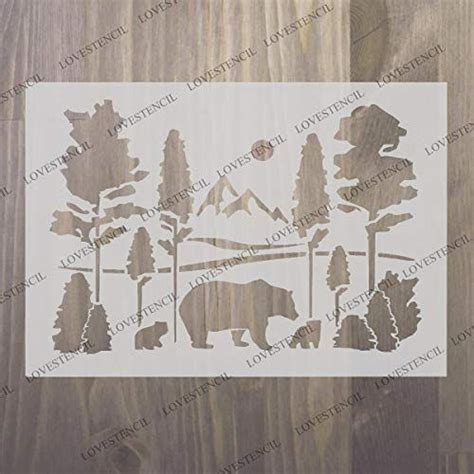 Whether you love the rustic look or have a farmhouse business you would like to make more visible, browse our farmhouse stencils for crafters. bears in forest stencil. Choose size and thickness. up to ...