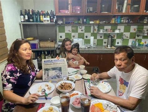 Rodrigo duterte, filipino politician who was elected president of the philippines in 2016. Duterte shares meal with family amid reports he went abroad