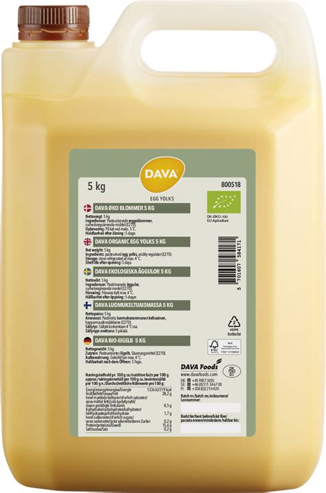 DAVA Organic Whole Eggs 5 kg