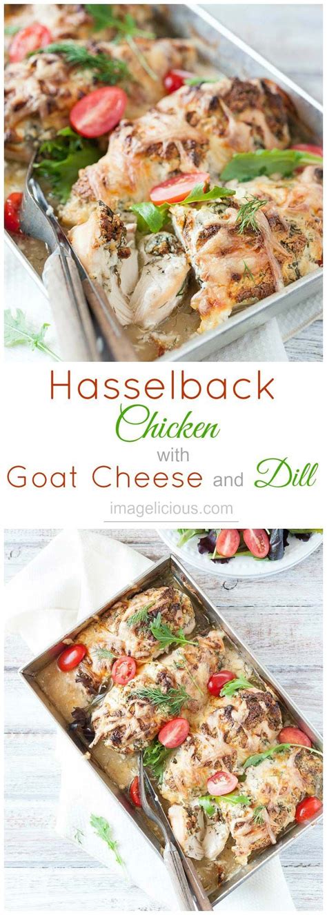 This is one of the most straightforward and snappiest approaches to make overly tasty and delightful chicken bosoms. Goat Cheese and Dill Hasselback Chicken | Recipe | Goat ...