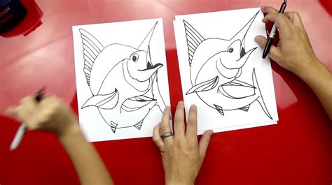 Other resources to use with this drawing ocean animals worksheet. How To Draw A Marlin - Art For Kids Hub