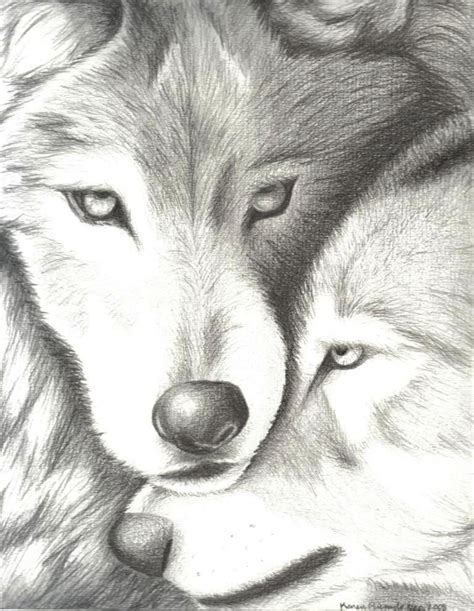 20 new for pencil simple cool easy drawings. Wolves Nuzzling by EvaJanus on deviantART | Wolf drawing ...