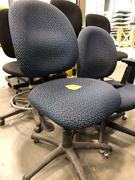 5 out of 5 stars. 3 - Blue pattern office chairs with adjustable height. 1 ...