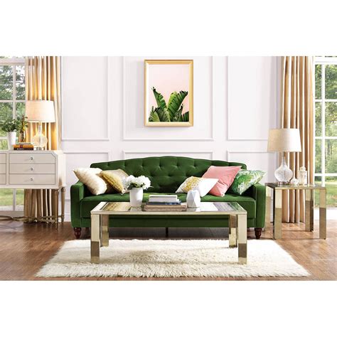 The tufted sofa bed design is elegant and modern. 9 by Novogratz Vintage Tufted Sofa Sleeper II, Multiple ...