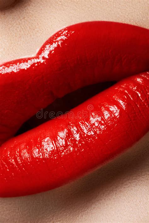 What makes a soup appetizing? Macro Tasty Lips And Fashion Lipstick Make-up Stock Photo ...