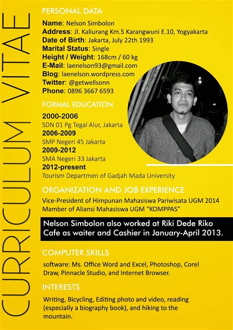 We did not find results for: Kumpulan Contoh Curriculum Vitae CV Surat Riwayat Hidup ...