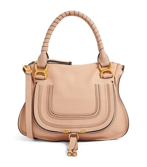 Chloé Medium Grained Leather Marcie Handbag | Harrods BE