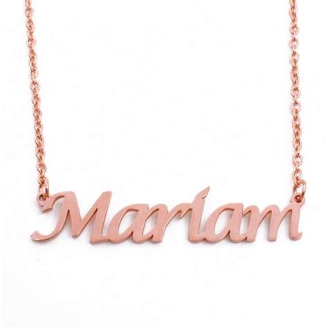 Presented in a coorabell crafts gift box. Mariam- Rose Gold Name Necklace - Personalized Jewellery ...