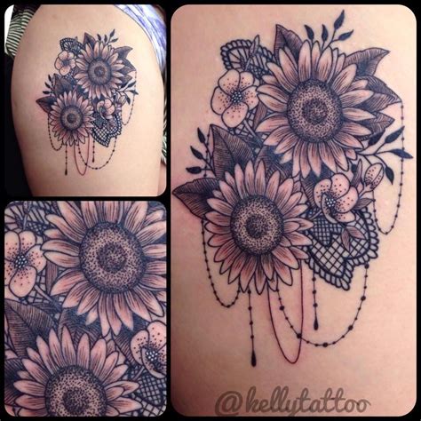 Maybe you would like to learn more about one of these? My sunflower & lace thigh tattoo from the talented ...
