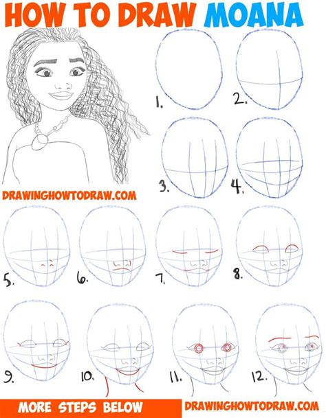 The art of moana showcases a great collection of sketches, illustrations and concept art from walt disney animation studios' 2016. How to Draw Moana Easy Step by Step Drawing Tutorial for ...