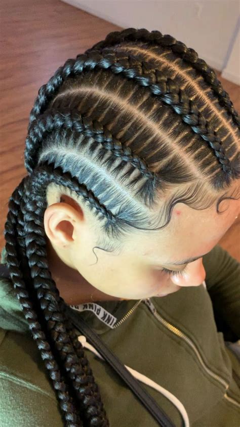 Dutch braid your hair curving the braid to one side (allowing for a loose, imperfect tension) and then finish off half way down the ends. Stitch braids #braids #braids #videos | Cornrow hairstyles ...