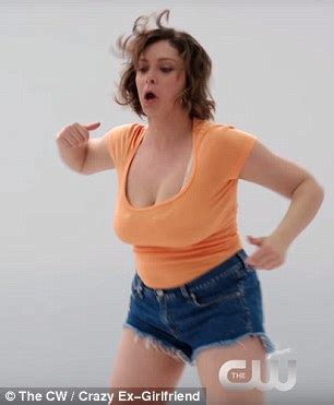 A spandex lovers dream preview. star Rachel Bloom jiggles her DD breasts as she performs ...