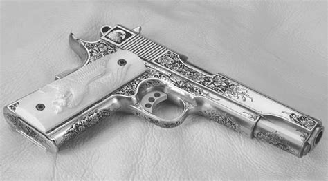 38 thoughts on fancy gun handling in the old west. Nickel Plated .45, engraved with ivory handle | Custom ...