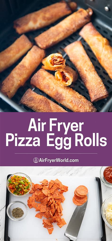 We have been loving our air fryer lately, using it for more and more different things. Air Fryer Pizza Egg Rolls with Pepperoni CRISPY EASY | Air ...