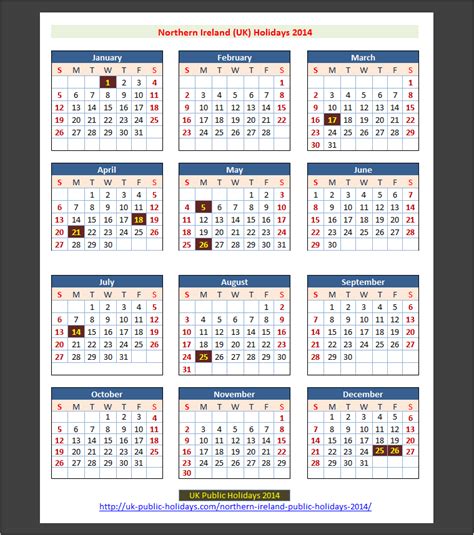 Also we have added public holidays and some dates which we think are important in our life. Northern Ireland (UK) Public Holidays 2014 - UK Holidays